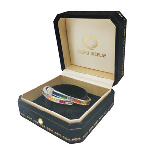 ชุดกล่องของขวัญแหวนเครื่องประดับหนัง PU สีโลโก้ตามสั่งระดับไฮเอนด์สำหรับเครื่องประดับหรูหรา - Product Image 5