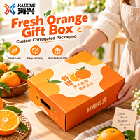 Boîtes d'expédition pour légumes et fruits en carton ondulé rigide, imprimées sur mesure, gaufrées, recyclables, avec trous de ventilation, orange, personnalisées