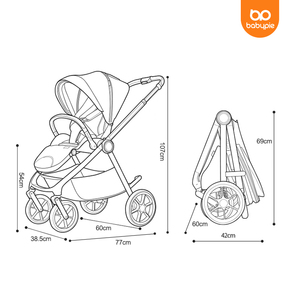 รถเข็นเด็กทารกขนาดเล็ก ระบบเดินทางยอดนิยม - Product Image 3