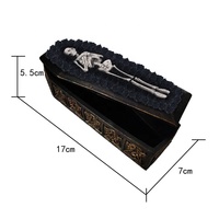 Série Ghost : Sculpture réaliste en résine de squelette gothique et cercueil, peinte à la main, avec roses, décoration d'Halloween, taille personnalisée, pour photos de films/télévision