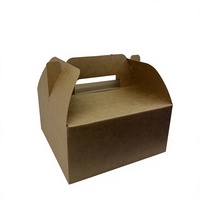 Boîte à gâteau en papier kraft avec poignée, boîte d'emballage pliable écologique pour pâtisserie à emporter, pour boulangerie, dessert, cadeau