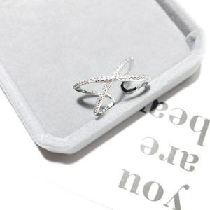 Anillos de Compromiso de Moda con Diamantes de Circonio Cúbico, Anillos Cruzados de Alambre Trenzado en Capas para Mujeres y Hombres - Product Image 3