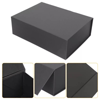 Kotak Hadiah Kertas Lipat Magnetik Hitam Ramah Lingkungan Desainer Kemasan Karton dengan Penutup Magnetik, Tersedia