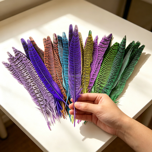 Plumas de Cola de Faisán Lady Amherst Auténticas - Ideales para Fondos de Estudio Fotográfico, Adornos de <span class=keywords><strong>Alta</strong></span> <span class=keywords><strong>Costura</strong></span> y Decoraciones Navideñas - Product Image 2