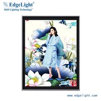 Kotak Lampu LED Tipe Klip Aluminium, Dapat Dipasang di Dinding, Dapat Digantung, Menampilkan Bingkai Format Poster Film Tipe Kartu