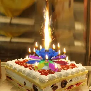 快乐蜡烛彩虹蛋糕派对音乐女孩模具批发散装音乐机制作彩色生日蜡烛