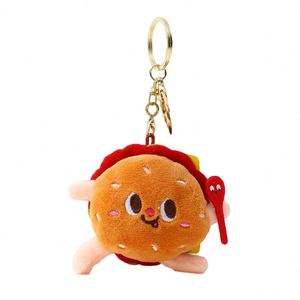 Porte-clés en peluche mignons en gros : figurines miniatures de frites, hamburgers et hot-dogs, pendentifs souples pour sacs à dos/sacs - Product Image 6