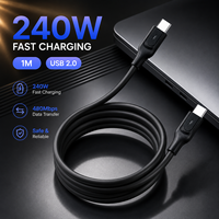 Câble USB-C vers USB-C 240W en gros, 1,0 m, 5A, charge rapide PD3.1, câble de données USB 2.0 Type-C, fournisseur OEM ODM avec logo personnalisé