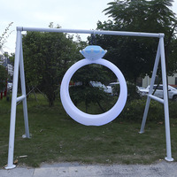 Balançoire de patio lumineuse avec anneau en forme de diamant, chaise interactive à LED pour hôtel, jardin, cour