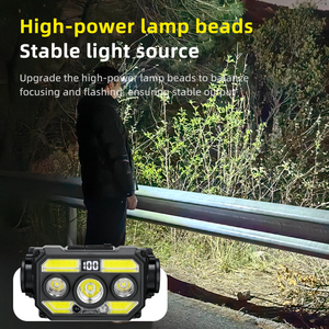 Rechargeable LED Headlamp with Digital Display Motion <b>Sensor</b> 8 Modes Super Bright COB Headlight for Camping Fishing Running Outd - Product Image 5