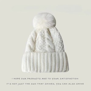 Mùa Đông Mới Xoắn Đan Mũ Cho Phụ Nữ Người Đàn Ông Lông Pompom Dày Sang Trọng Cap Beanie Rắn Màu Sắc Phụ Nữ Ấm Trượt Tuyết Skullies Beanies - Product Image 5