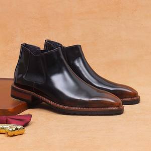 Nouvelle Tendance – Chaussures Homme en Cuir Véritable Brillant à Bout Fermé, Style Britannique Sportif Décontracté, Faciles à Enfiler, Légères, Isolantes et Respirantes pour l'Automne - Product Image 3