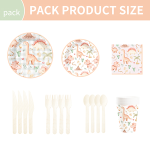 DAMAI - Juego de Vajilla Desechable con Diseño de Animales, Platos de Papel para Postre, Vasos y Servilletas con Lindo Estampado de Dinosaurios para Fiestas - Product Image 6