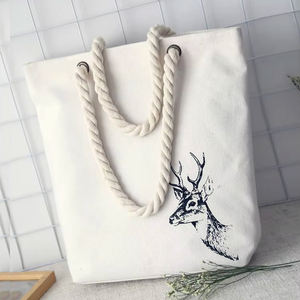 <span class=keywords><strong>Borsa</strong></span> da <span class=keywords><strong>donna</strong></span> di grandi dimensioni con stampa personalizzata alla moda con motivo a <span class=keywords><strong>tracolla</strong></span> di grandi dimensioni in tela di cotone con manico in corda - Product Image 6