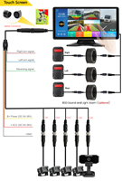 Monitor de Asistencia de Reversa Impermeable con Pantalla Táctil de 10.36 Pulgadas, DVR de 5 Canales con Grabación en Bucle, DMS, Detector de Fatiga, Alerta de Seguridad para Peatones