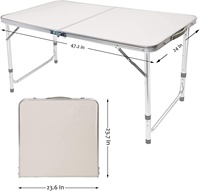 Table pliante de pique-nique de plage de parasol de camping en aluminium portable de haute qualité en gros
