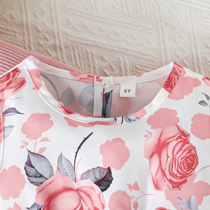 ชุดเสื้อโค้ทและเดรสลายดอกไม้แขนยาวระบายอากาศได้ดีสไตล์จีนสำหรับเด็กผู้หญิงแบบสองชิ้น - Product Image 4