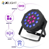 Mini projecteur PAR plat à 18 LED, télécommande DMX 512, activé par le son, RGB 3-en-1, IP33, éclairage de scène