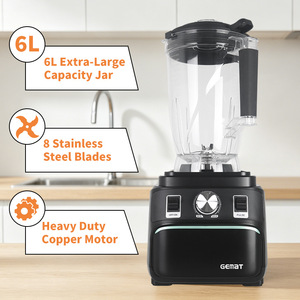 Licuadora Gemat de 6 litros con motor de 1000W de alta velocidad, licuadora comercial para verduras y granos - Product Image 3