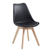 Chaise en plastique avec pieds en bois rembourrés, modèle 2026, la plus vendue, pour la maison, la salle à manger, la cuisine, les cafés et l'usage commercial