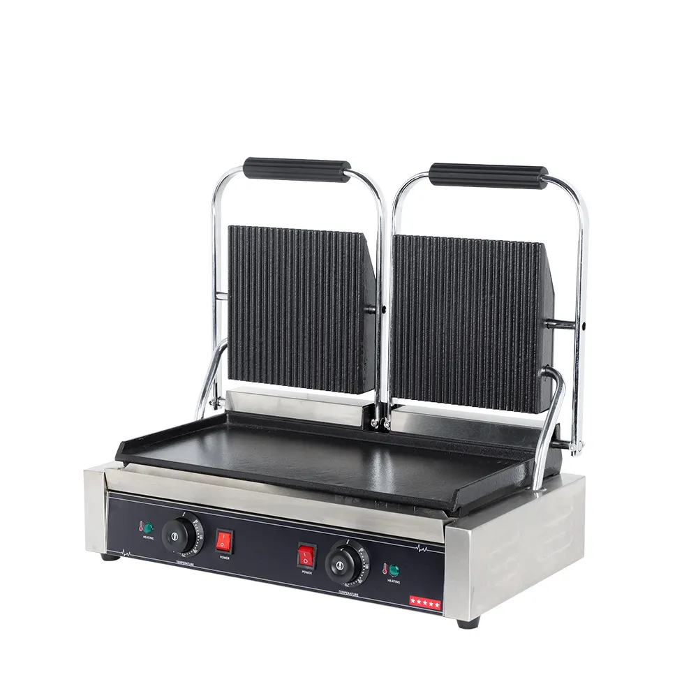 Hot Sale Professional Commercial Panini Press Grill Maker Down Flat Electric Contact Grill