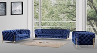 Ensemble de canapés Chesterfield sectionnels en velours capitonné, meubles de maison contemporains de luxe, trois places, salon, tissu, pieds en bois
