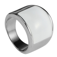 Nouveau style bague pour hommes en acier inoxydable simple atmosphère rétro large anneau titane acier opale anneau en gros