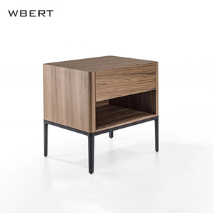 WBERT italiano minimalista moderno cuadrado de madera maciza mesita de noche de moda y elegante gabinete de almacenamiento para el hogar - Product Image 1