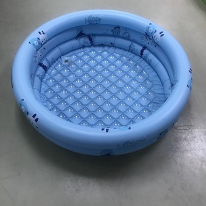 Inflatable Round Water <b>Pool</b> For Kids CM130 Blue With Ocean Design Three Ring Bottom Home Use PVC Material - Product Image 1