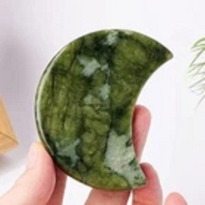 Piedra de Luna Creciente de Jade Xiuyan Tallada en Cristal, Piedra de Palma de Jade Serpentina Natural Pulida, Cristal Curativo, Decoración para el Hogar - Product Image 2
