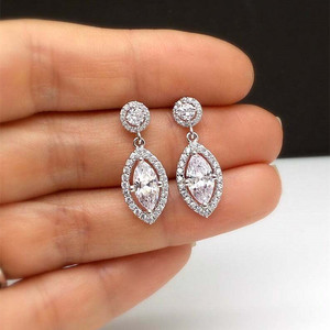 Eleganti Orecchini Pendenti con Pietra Marquise per Donne, Orecchini Scintillanti per Uso Quotidiano e Feste, Gioielli alla Moda - Product Image 1