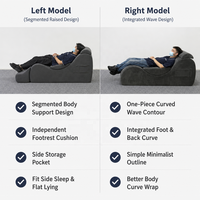 Fauteuil de relaxation multifonctionnel en velours côtelé pour salon et balcon, avec soutien lombaire en mousse à mémoire de forme, chaise de yoga tricotée pour deux personnes