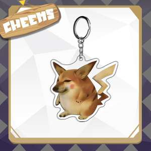 Cheems พวงกุญแจอะคริลิคสีแดงรูปตัว D รูปสุนัขน่ารักๆตัวน้อยสีแดง - Product Image 4