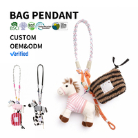 Porte-clés personnalisé en peluche avec pochette à monnaie et cordon, accessoire de sac