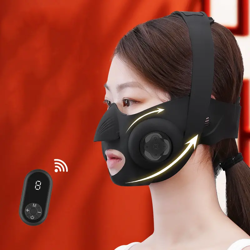 Electric V-shaped Thin Face Slimming Cheek Mask Massager Micro Current Face Lift Machine V-Line Lift Up Belt Therapy