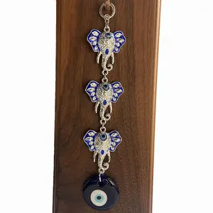Metalen Olifant Turkse Blauwe Oog Interieur Hanger Decoratie Duivel 'S Eye Legering Muur Opknoping Blauw Glas Eye Home Decor