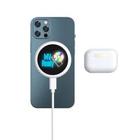 Pengisi Daya Nirkabel Magnetik Logo LED Berwarna 15W Pengisian Cepat untuk iPhone Samsung Branding Kustom