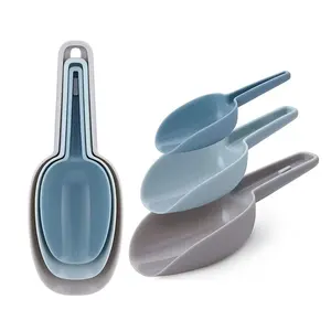 الأكثر مبيعًا مجموعة مغرفة طعام بلاستيكية 3 مكعب ثلج مبتكر مغرفة طعام أدوات مطبخ مع مجرفة دقيق قياس - Product Image 1