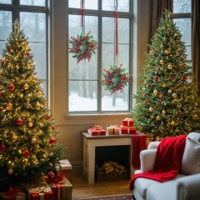Nouveau Bougie Anneau Accent Artificielle Arbre De Noël Baies Rouge Berry Pin Fleur Pin Branches Couronnes pour La Décoration De La Maison