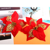 Weihnachtsbaum-Dekoration Künstliches Blumenarrangement Wohnzimmer Kunstblumen Vorgefertigter Strauß Glitzer Gold Schimmer
