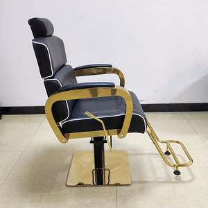 Sillón de Barbería Hidráulico Retro 360 °   Sillón de Barbería Reclinable y Giratorio con Reposapiés para Peluquería - Product Image 3