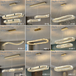 Home Decoration Round 2-Rings Modern <b>Ceiling</b> <b>Crystal</b> Lamp for Restaurant Kitchen Island <b>LED</b> Luxury Chandelier Pendant <b>Light</b> Fixt - Product Image 4