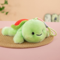 Ensemble de jouets en peluche tortue à thème fruité mignon avec sangle de suspension, mini poupée à presser pour sac à dos, breloque de téléphone, cadeau d'anniversaire pour enfants