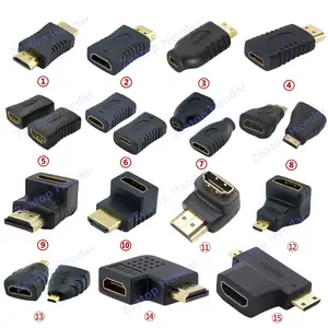 Mini HDMI mikro HDMI erkek dişi adaptör konnektör sağ açı 90 270 derece HDMI 1 2 adaptör
