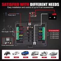 Panel Saklar Nirkabel 8 Tombol LED RGB Mobil 12V Baru, Tahan Air IP65, Aluminium Diecast Universal untuk Truk Offroad 4X4, Kapal, ATV, UTV