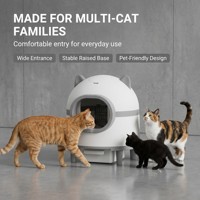 Bac à litière automatique pour chat, grand, intelligent, à faible bruit, autonettoyant, avec capteur WIFI et application pour chats