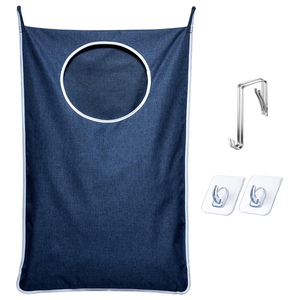 Foldable Hanging Laundry Hamper Bag with <b>Over</b> <b>Door</b> <b>Hooks</b> Household Wall Mounted Mesh Laundry Basket with Handle - Product Image 1