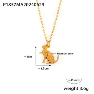 Collar de Perro con Dije de Acero Inoxidable 316L, Resistente al Agua y al Deslustre, con Baño de Oro PVD de 14k/18k para Mujer - Product Image 4