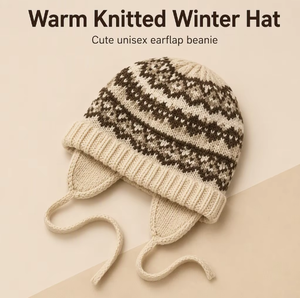 Chapeau tricoté pour <span class=keywords><strong>femme</strong></span>, balaclava d'hiver, protection des oreilles, double usage, résistant au <span class=keywords><strong>froid</strong></span>, chaud, chapeau d'hiver - Product Image 2
