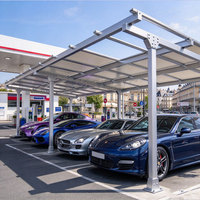 Système de carport solaire étanche pour entrepôt européen, structure de stationnement solaire commerciale à montage au sol
